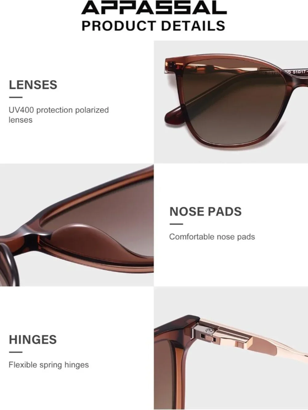 Fashionable TR90 Square Polarized Sunglasses with Spring Hinges - Gift Ready!